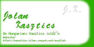 jolan kasztics business card